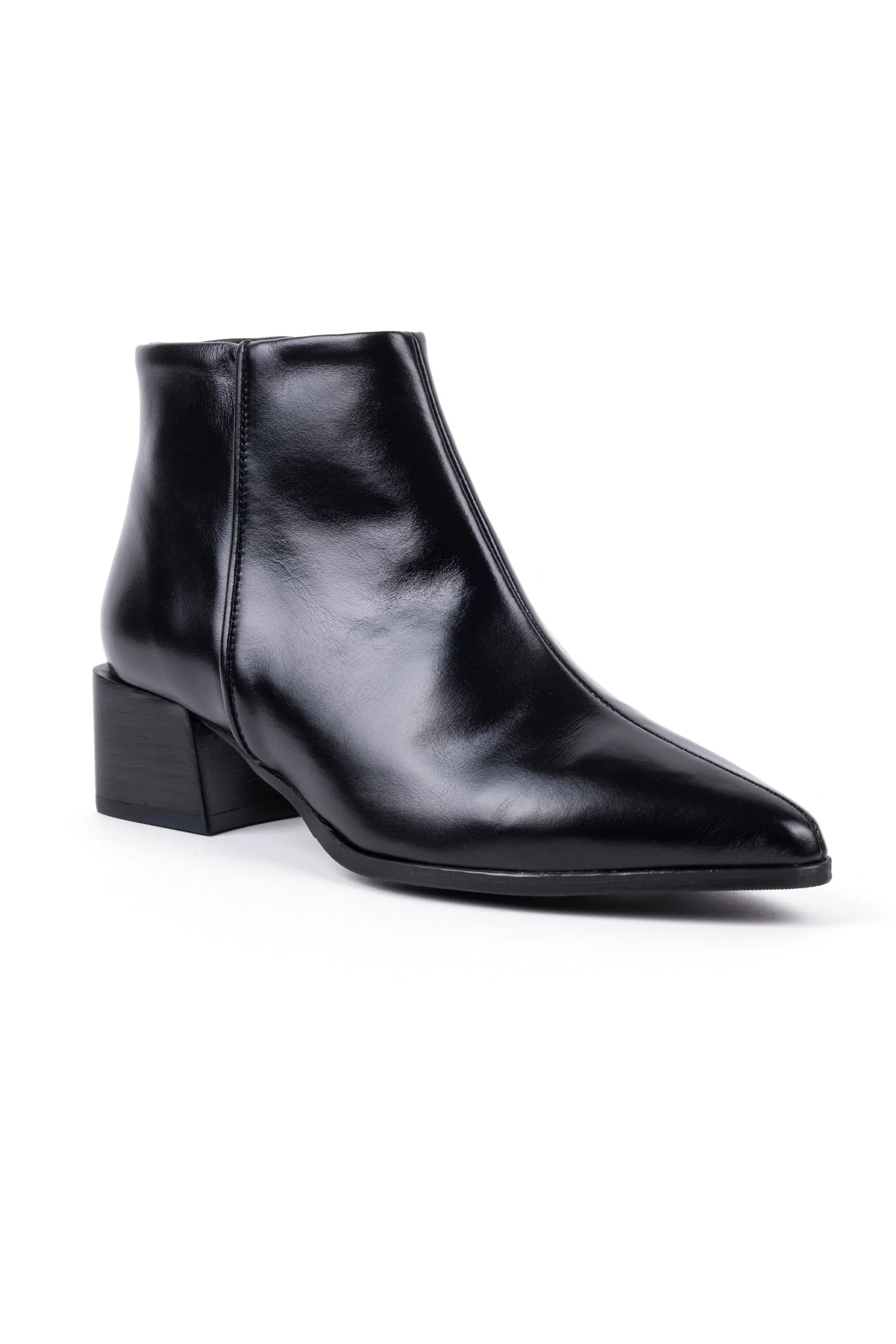 Botins de salto médio em pele - Image 2