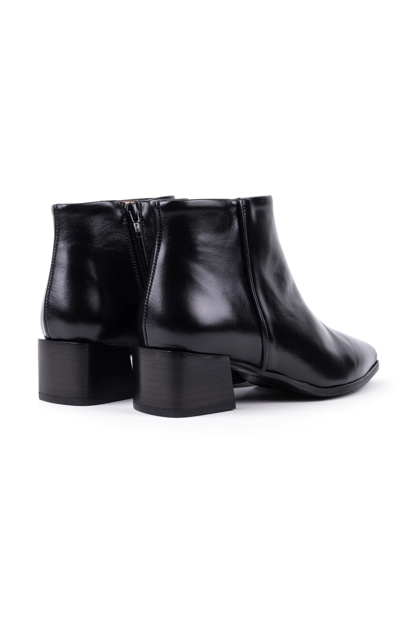Botins de salto médio em pele - Image 3