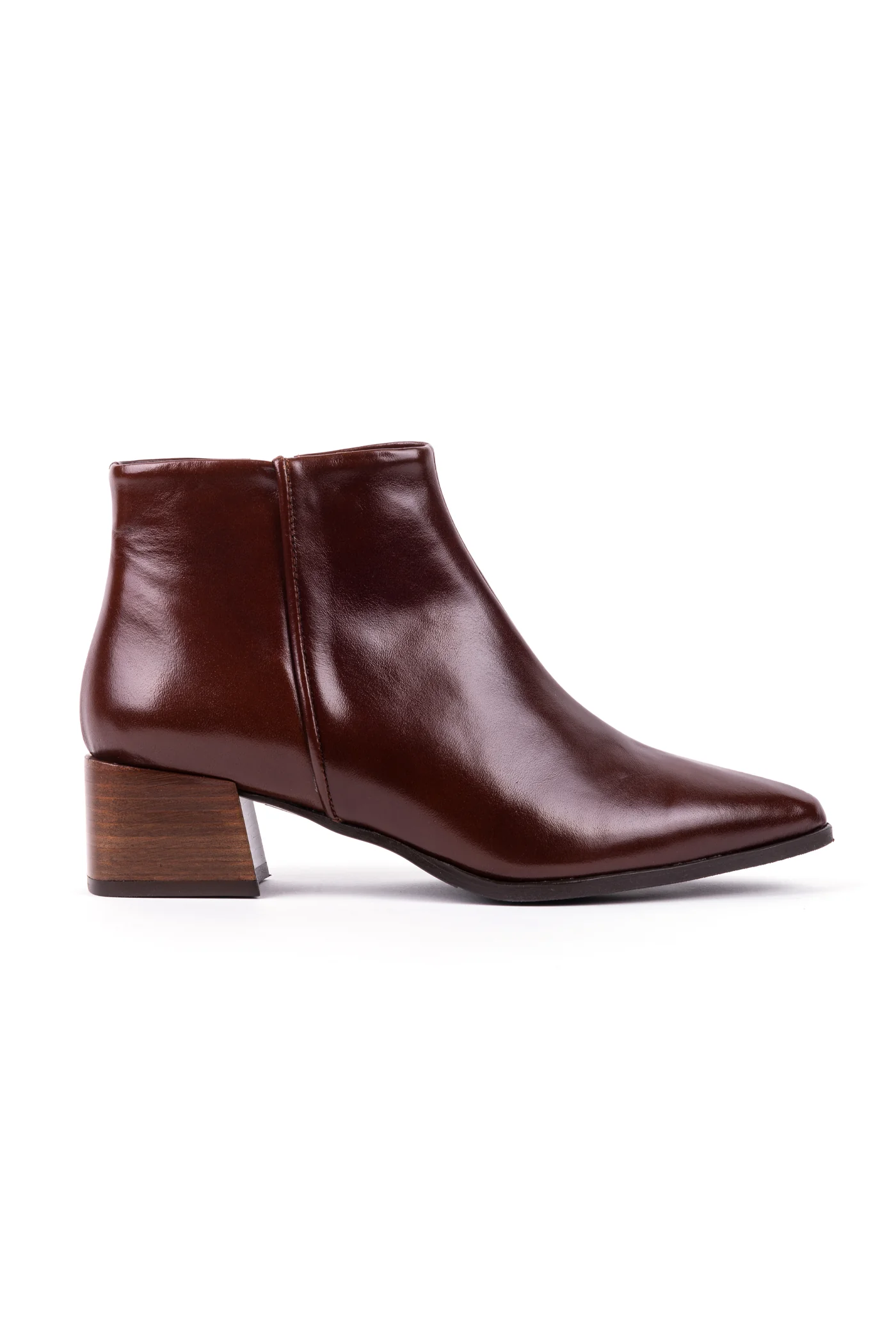 Botins de salto médio em pele - Image 4