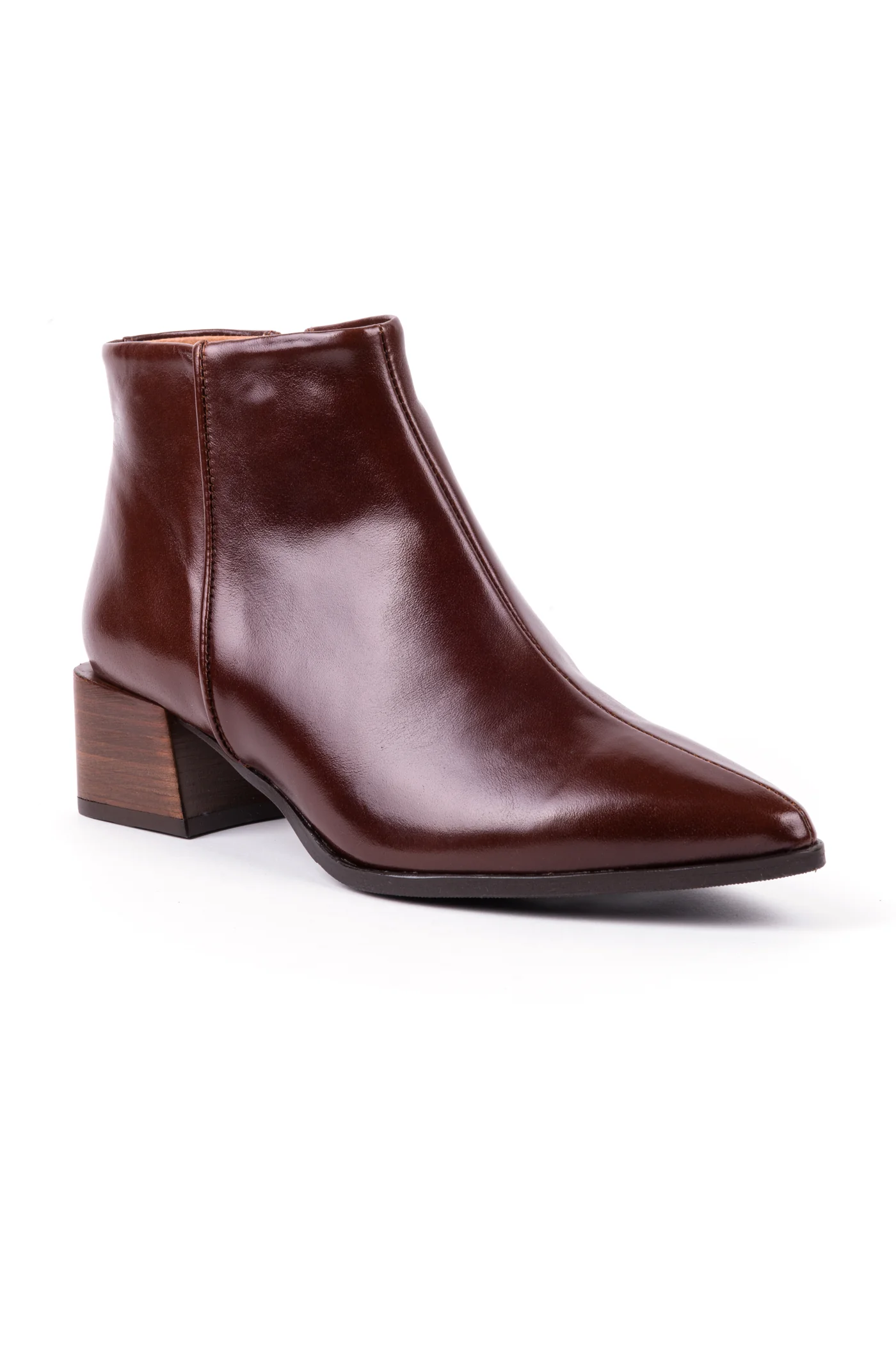 Botins de salto médio em pele - Image 5