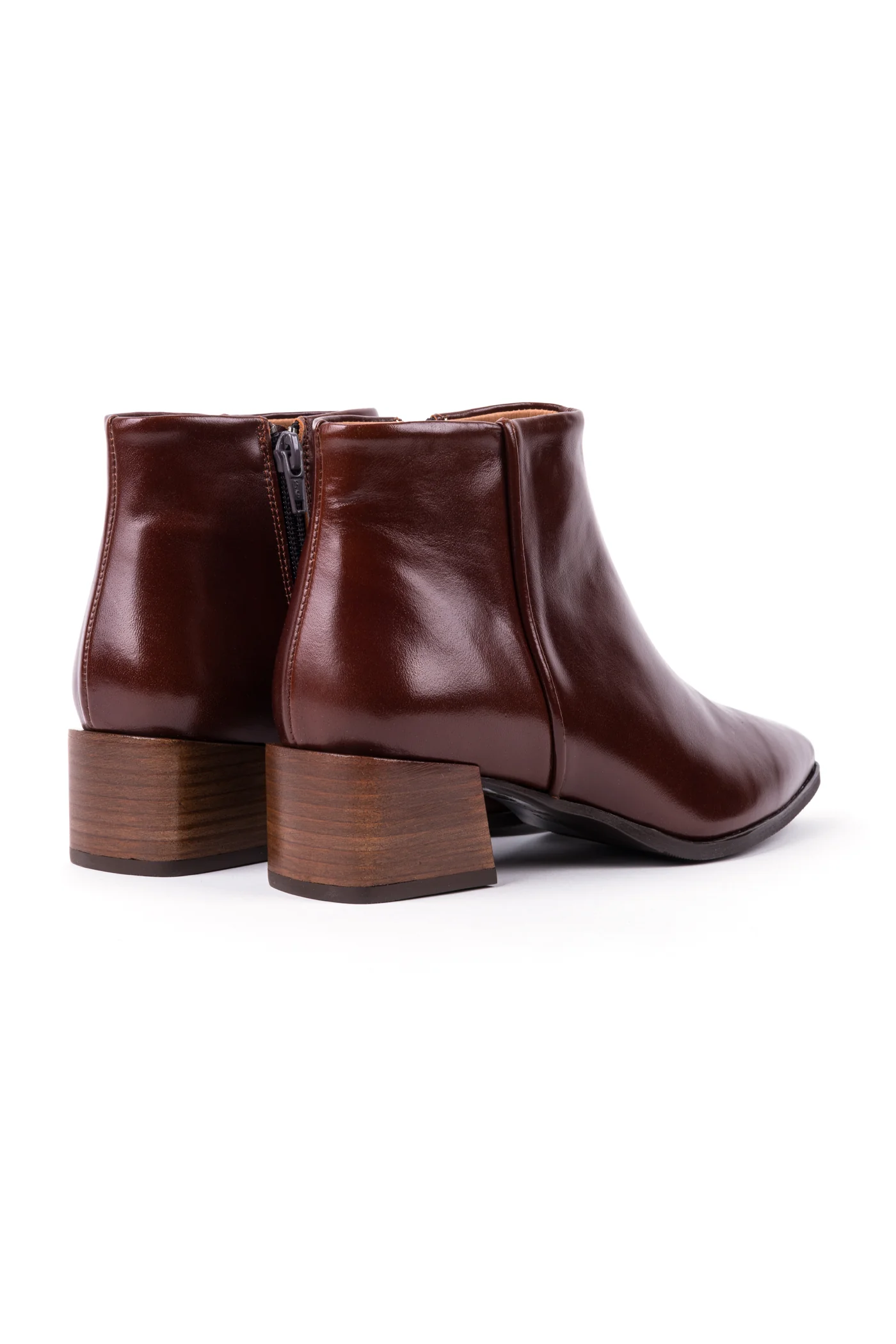 Botins de salto médio em pele - Image 6