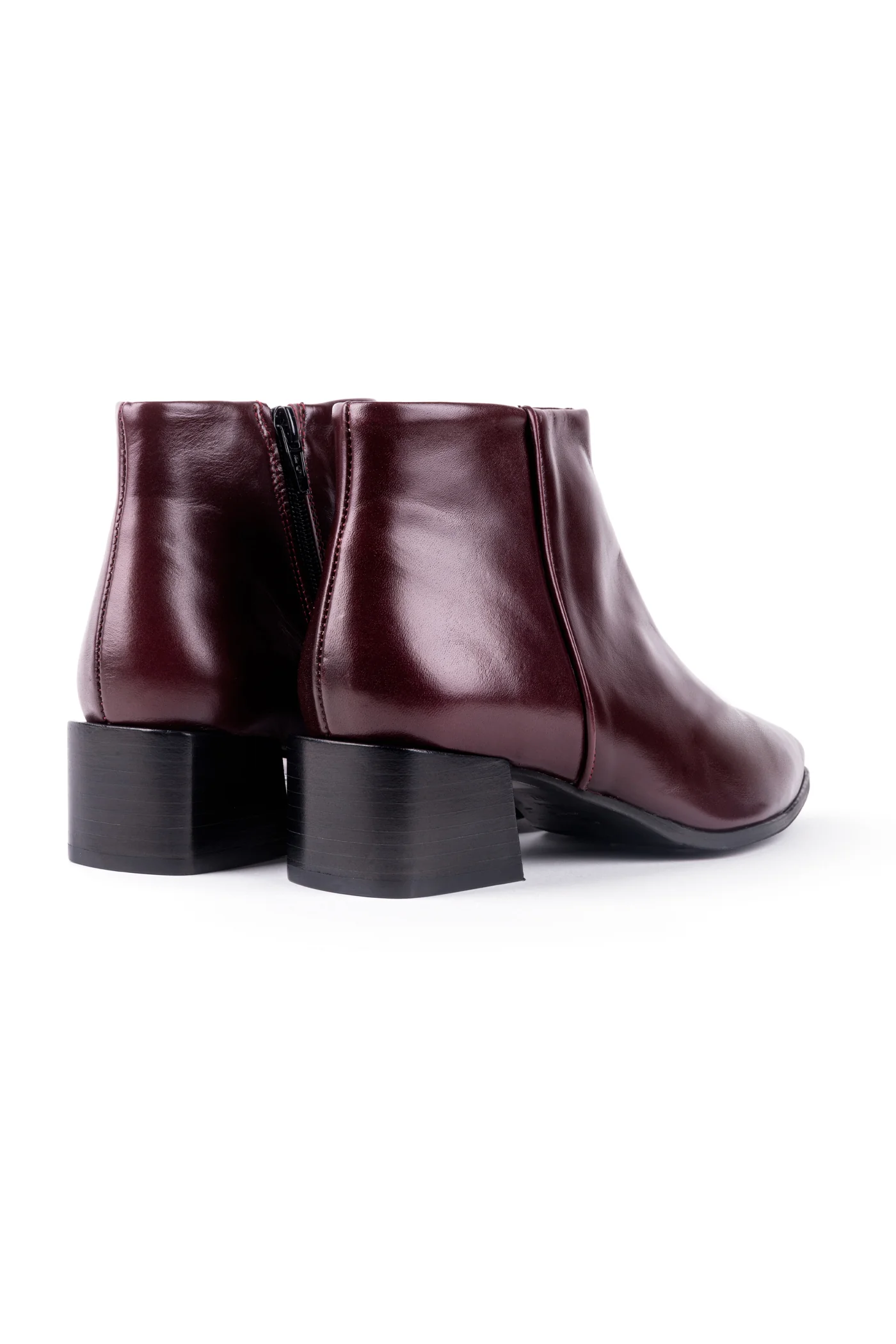 Botins de salto médio em pele - Image 9