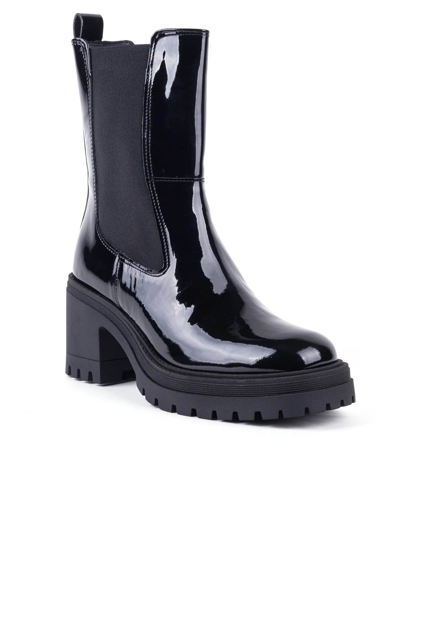 Botas chelsea de salto alto em verniz - Image 3
