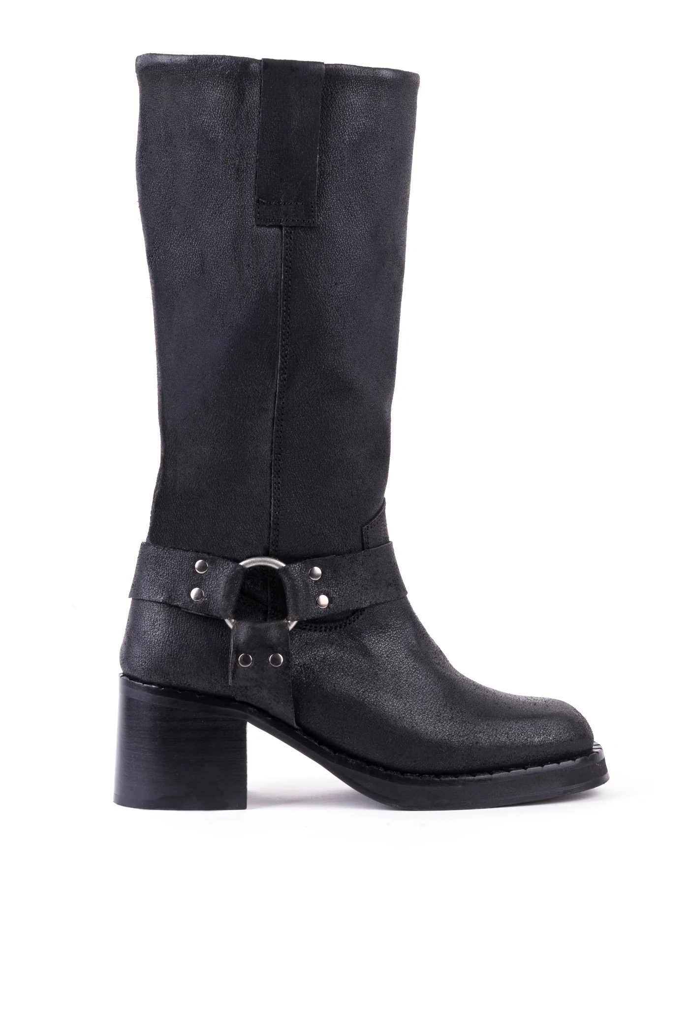 Botas motard cano alto em pele encerada - Image 2