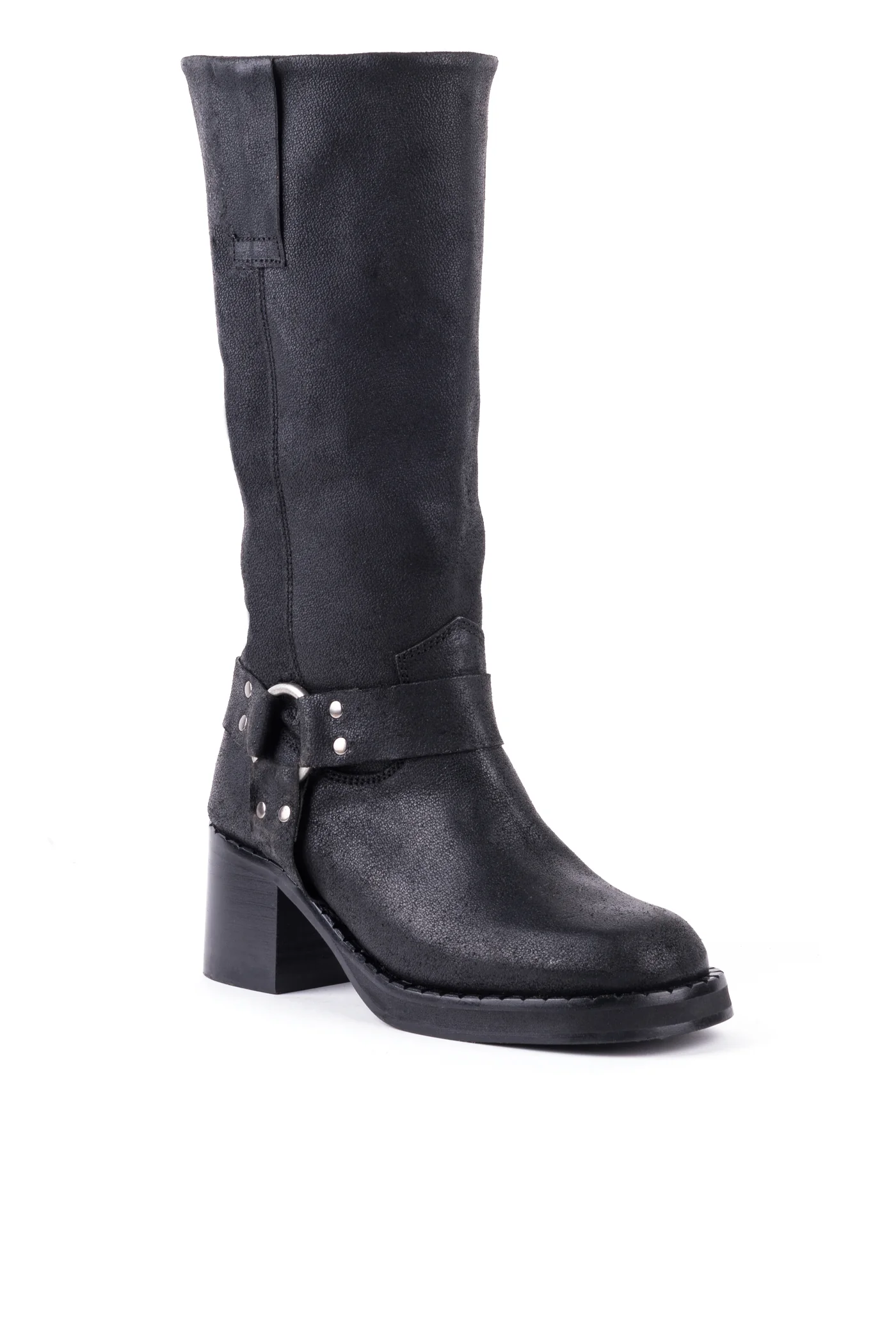 Botas motard cano alto em pele encerada - Image 3
