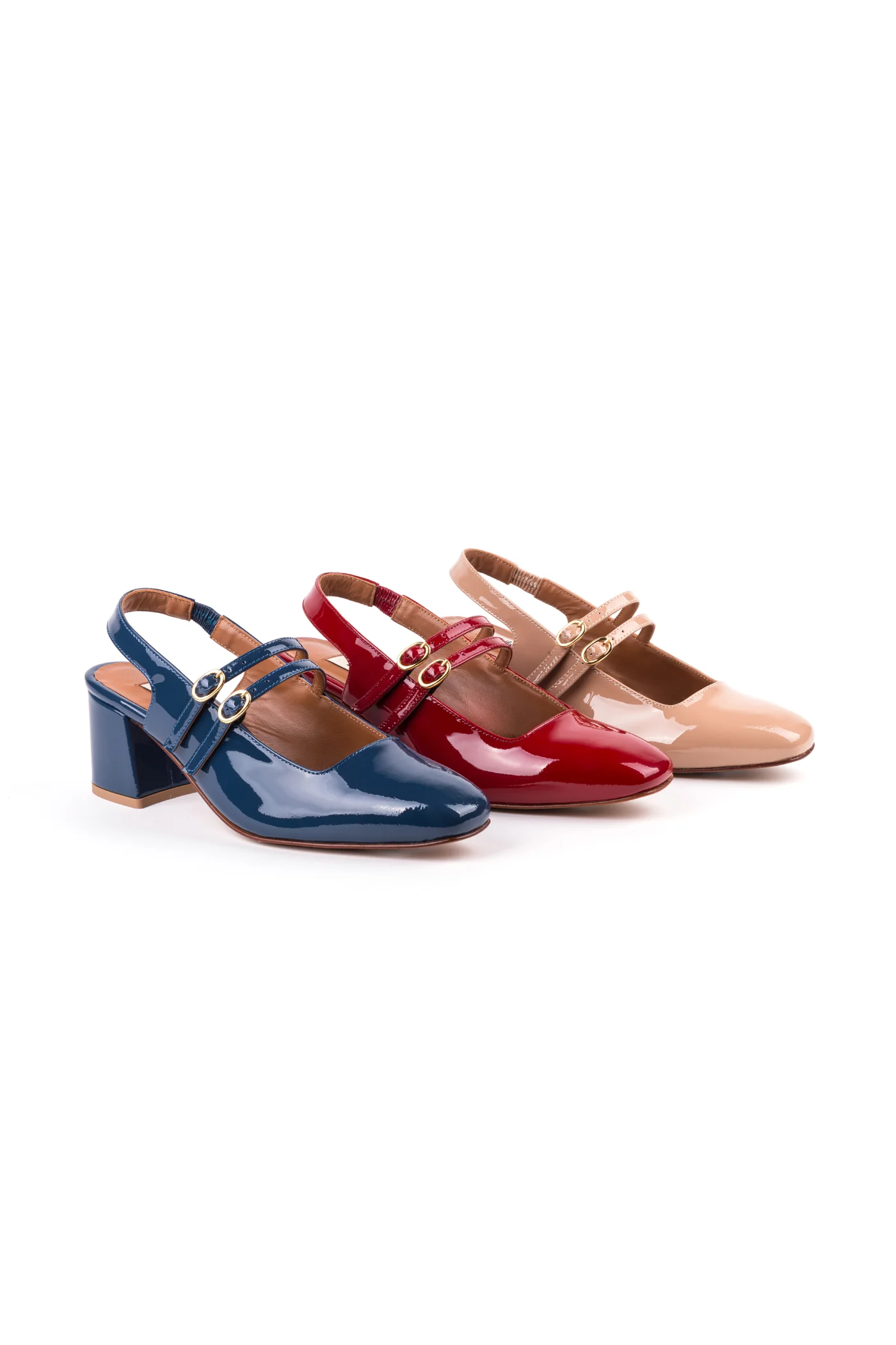 Slingbacks com salto médio estilo Mary Jane em pele envernizada - Image 4
