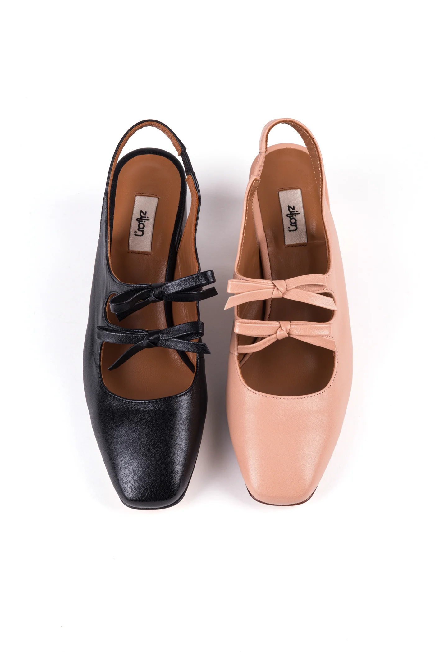 Slingbacks com salto médio em pele - Image 10
