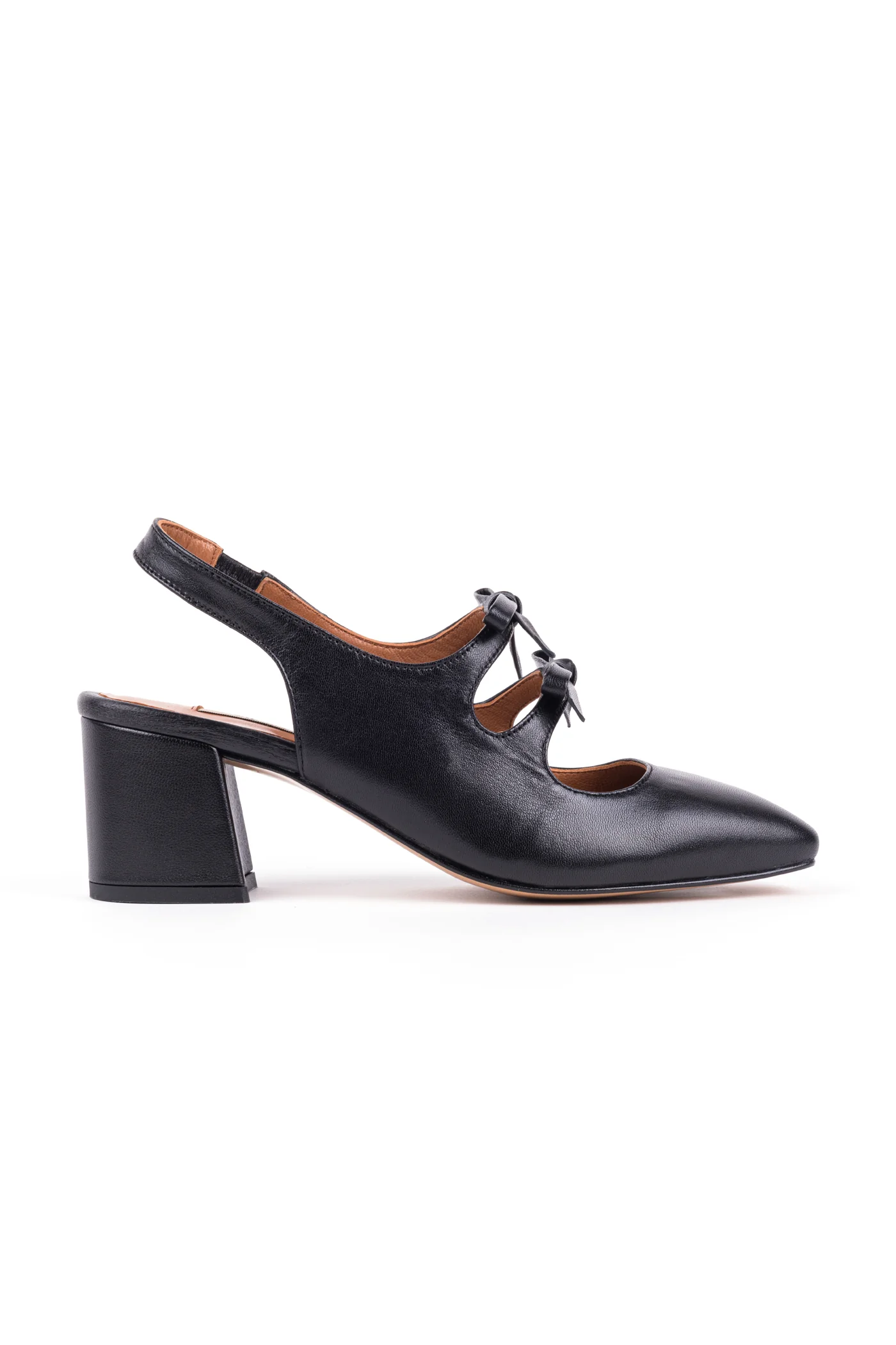 Slingbacks com salto médio em pele - Image 2