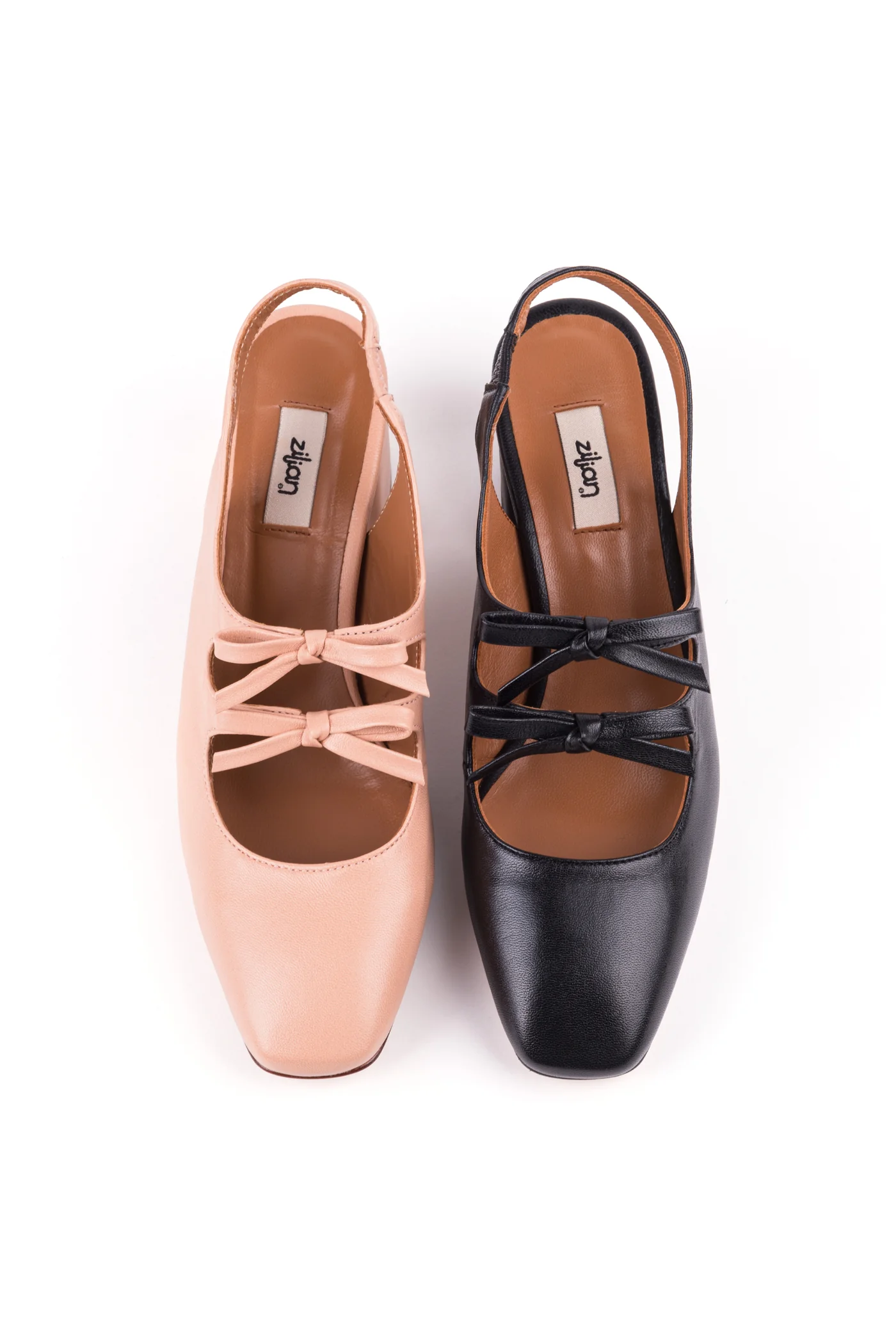 Slingbacks com salto médio em pele - Image 6