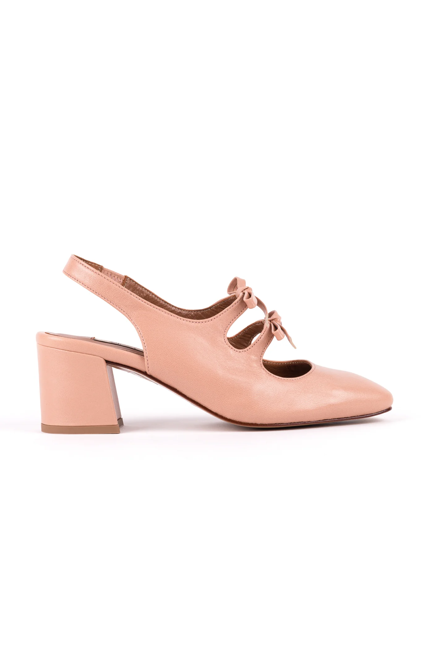 Slingbacks com salto médio em pele - Image 7