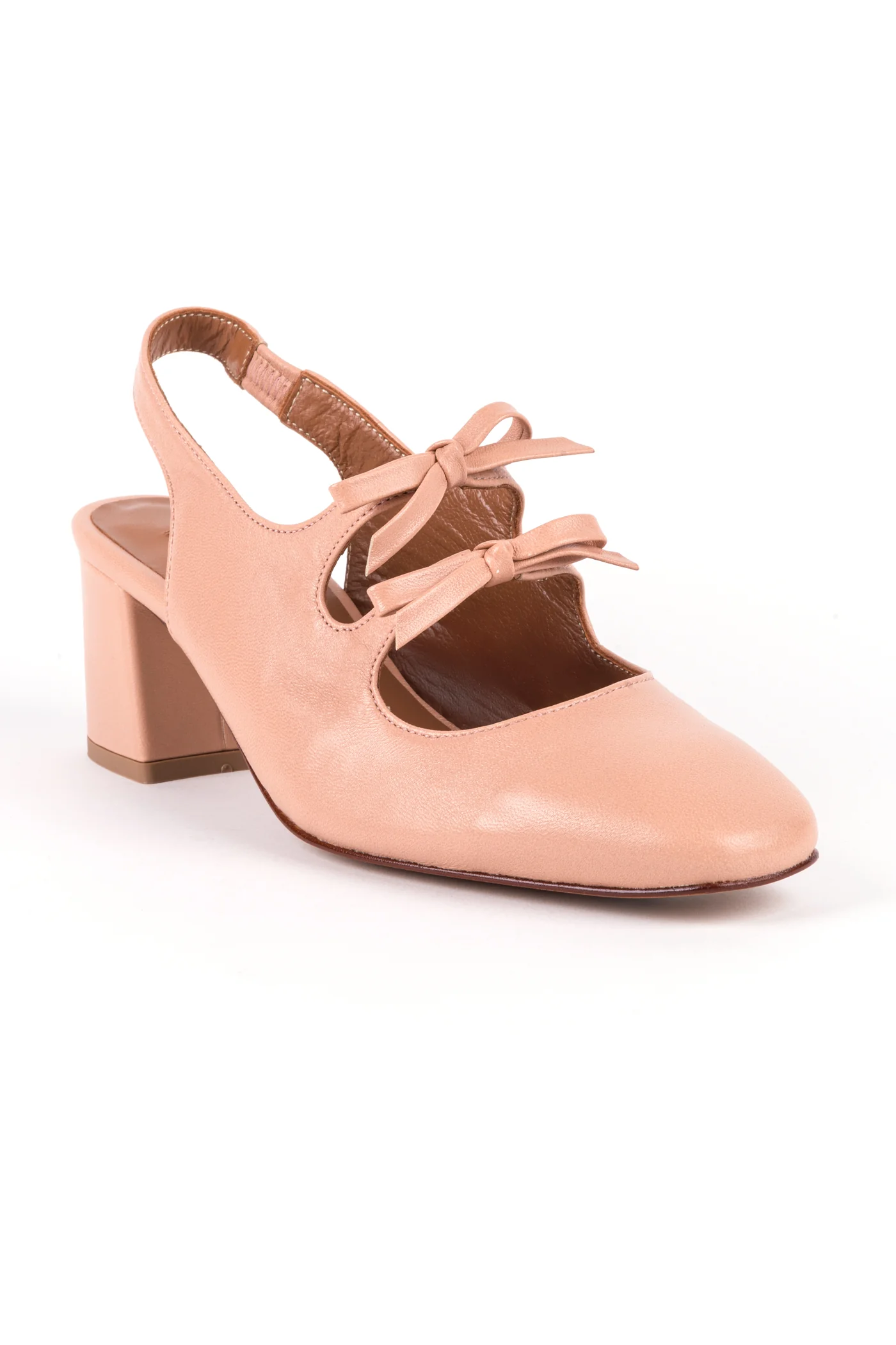 Slingbacks com salto médio em pele - Image 8