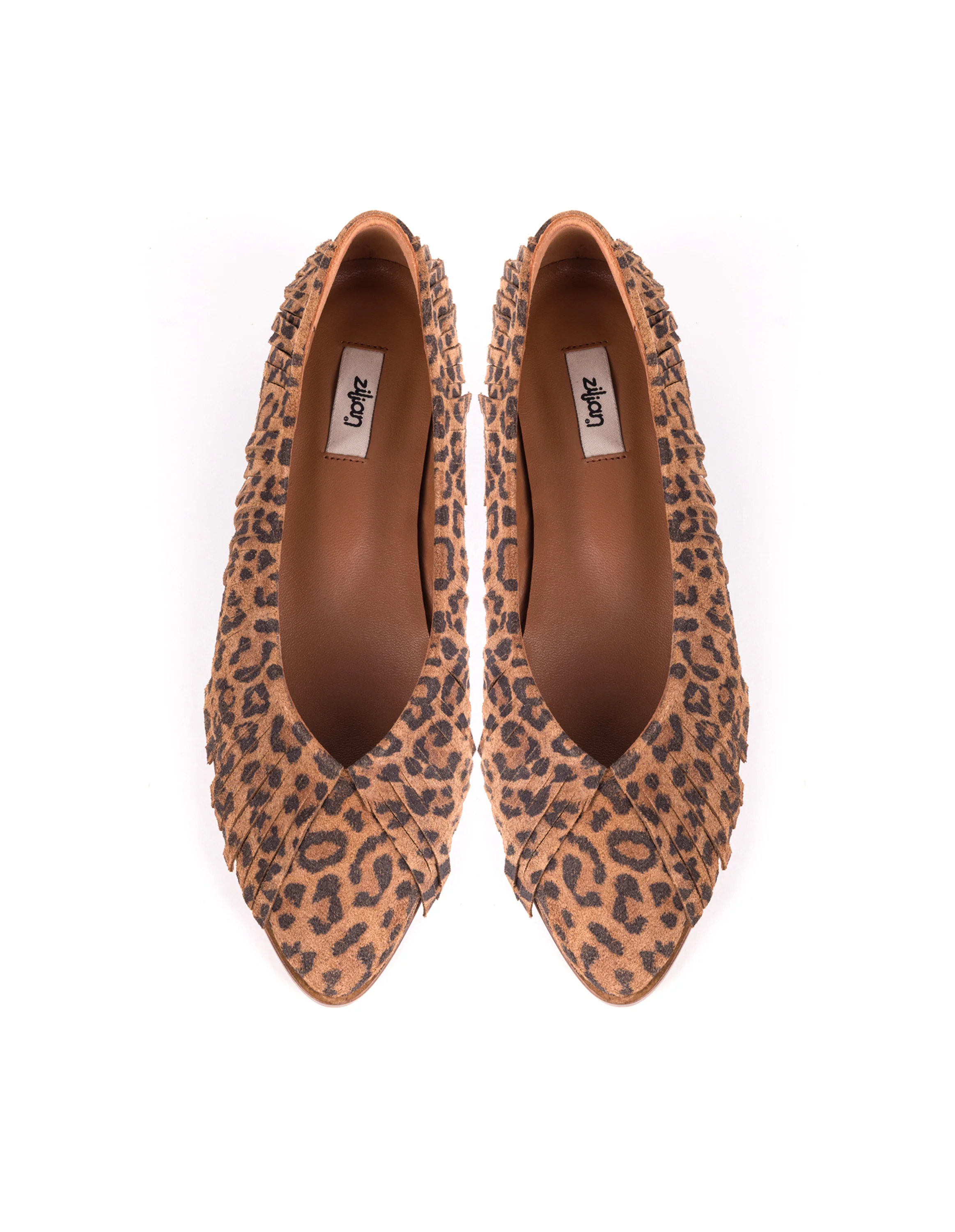 Sabrinas rasas com franjas em print animal - Image 3