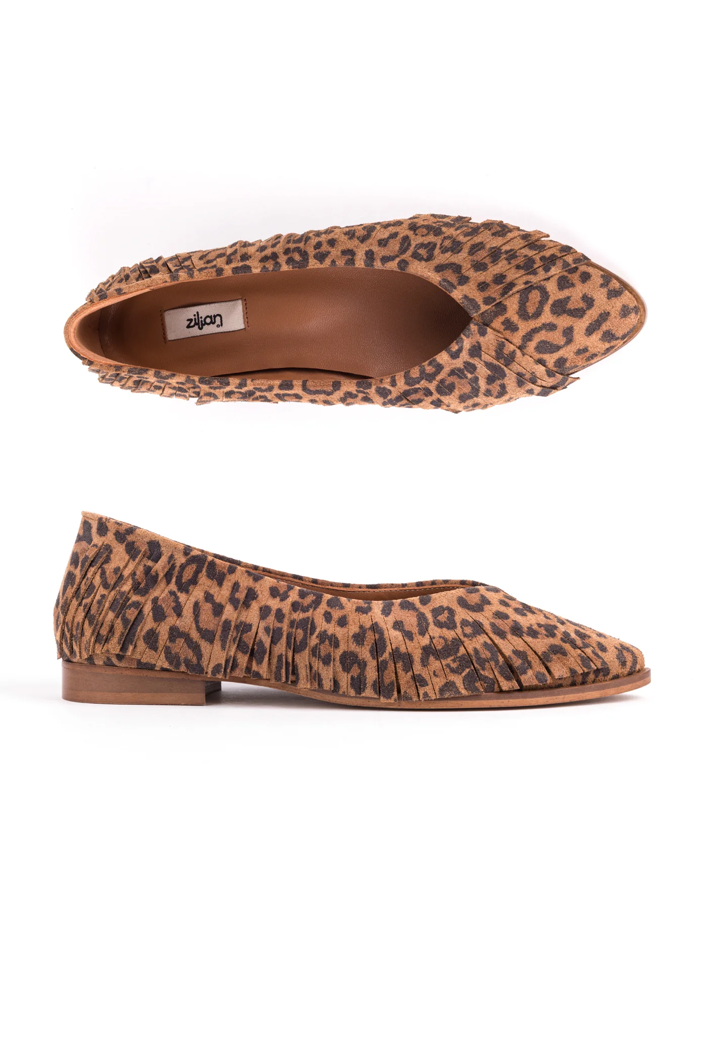 Sabrinas rasas com franjas em print animal - Image 4