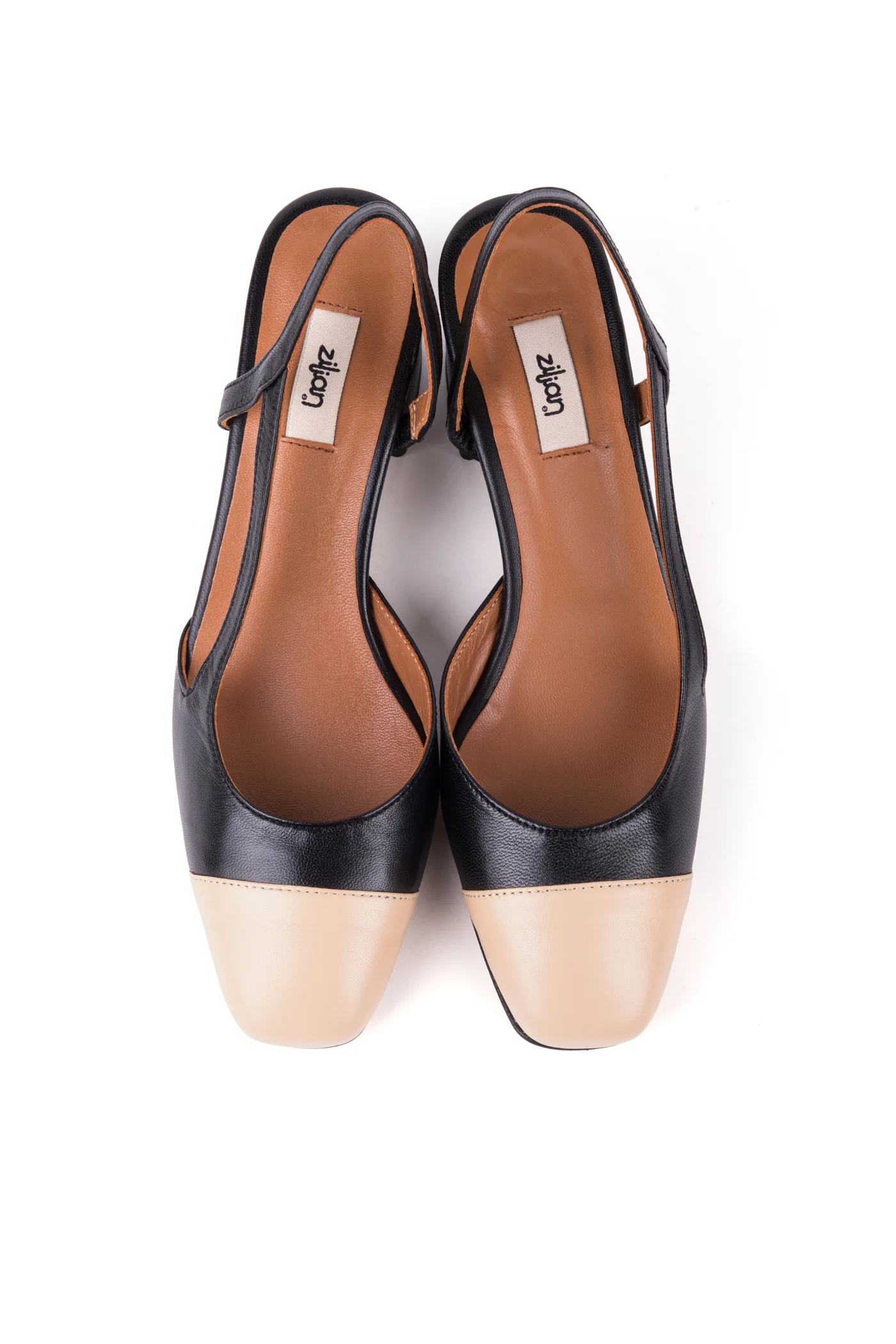 Slingbacks de salto médio em pele - Image 3