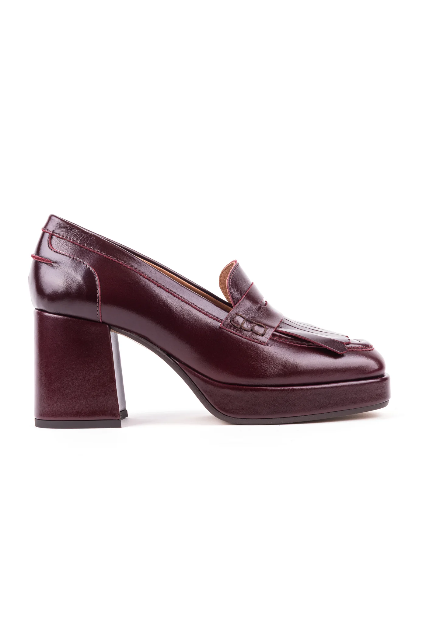 Sapatos de salto alto com franjas em pele - Image 7