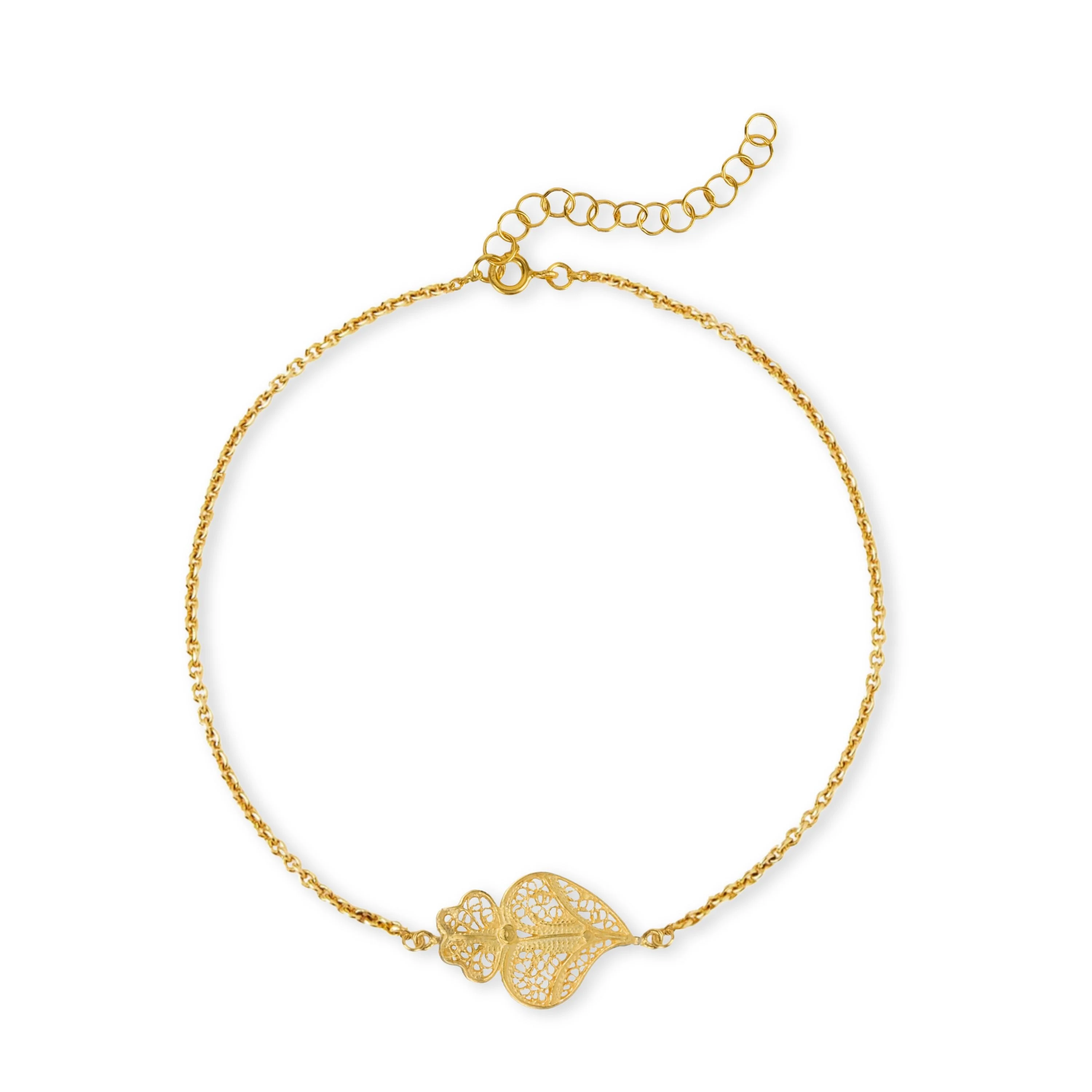 Pulseira Coração de Viana de filigrana em